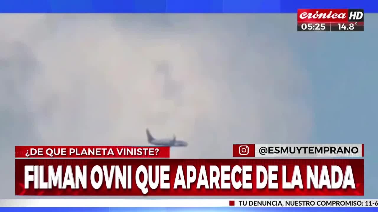 Tensión en el aire por la casi colisión entre un avión y un Ovni (Captura de TV).