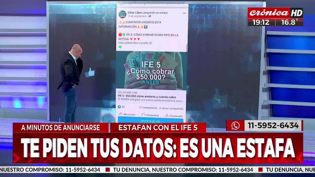 Crónica HD reveló las estrategias de los ciberdelincuentes (Captura Crónica HD).