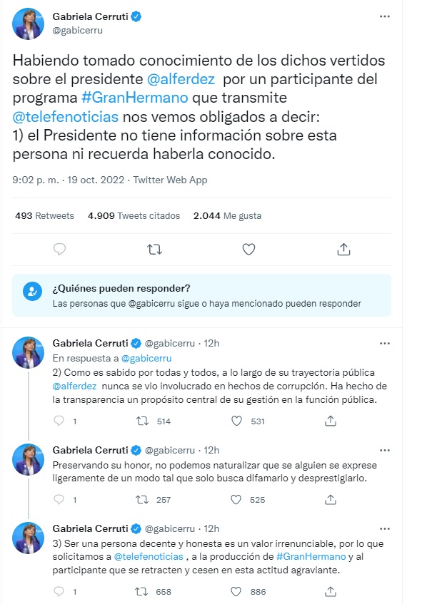 Gabriela Cerruti sobre las acusaciones que sucedieron en   <a href='https://www.cronica.com.ar/tags/Gran Hermano'>Gran Hermano</a> 2022.