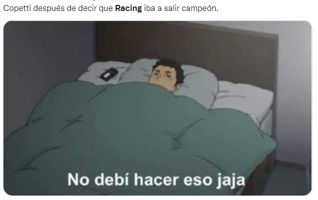 Twitter estalló de memes por la derrota de   <a href='https://www.cronica.com.ar/tags/Racing'>Racing</a> contra River.