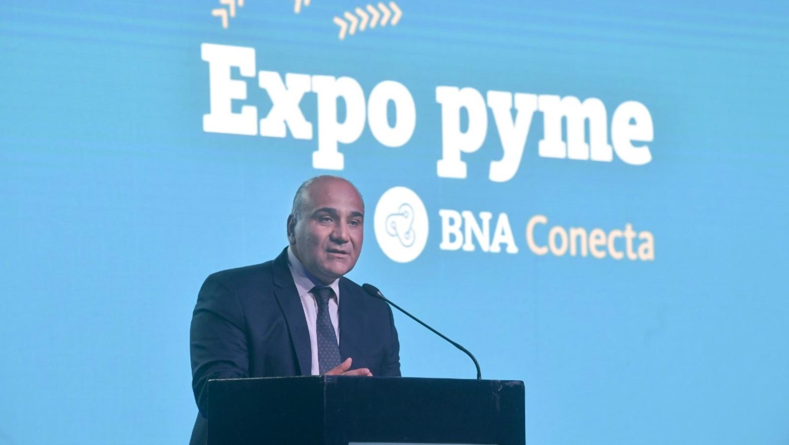 Juan Manzur, jefe de Gabinete de la Nación, participó de la apertura de la muestra “Expo Pyme BNA Conecta”.