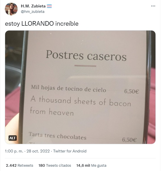 La insólita traducción que se volvió viral.