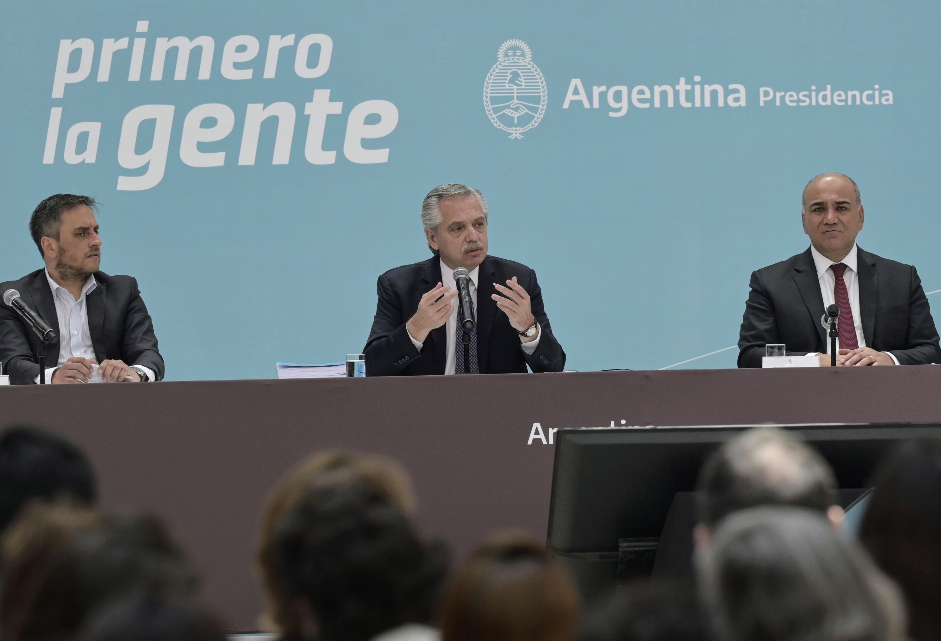 El presidente Alberto Fernández encabezó el acto, junto con el jefe de Gabinete, Juan Manzur; y el ministro de Ambiente y Desarrollo Sostenible, Juan Cabandié.