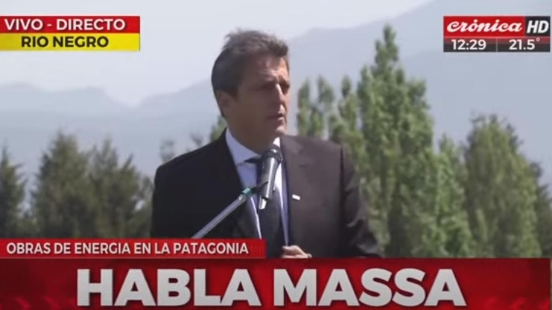 Sergio Massa encabezó el acto de inauguración de la línea eléctrica de alta tensión ALIPIBA II (Captura Crónica HD).