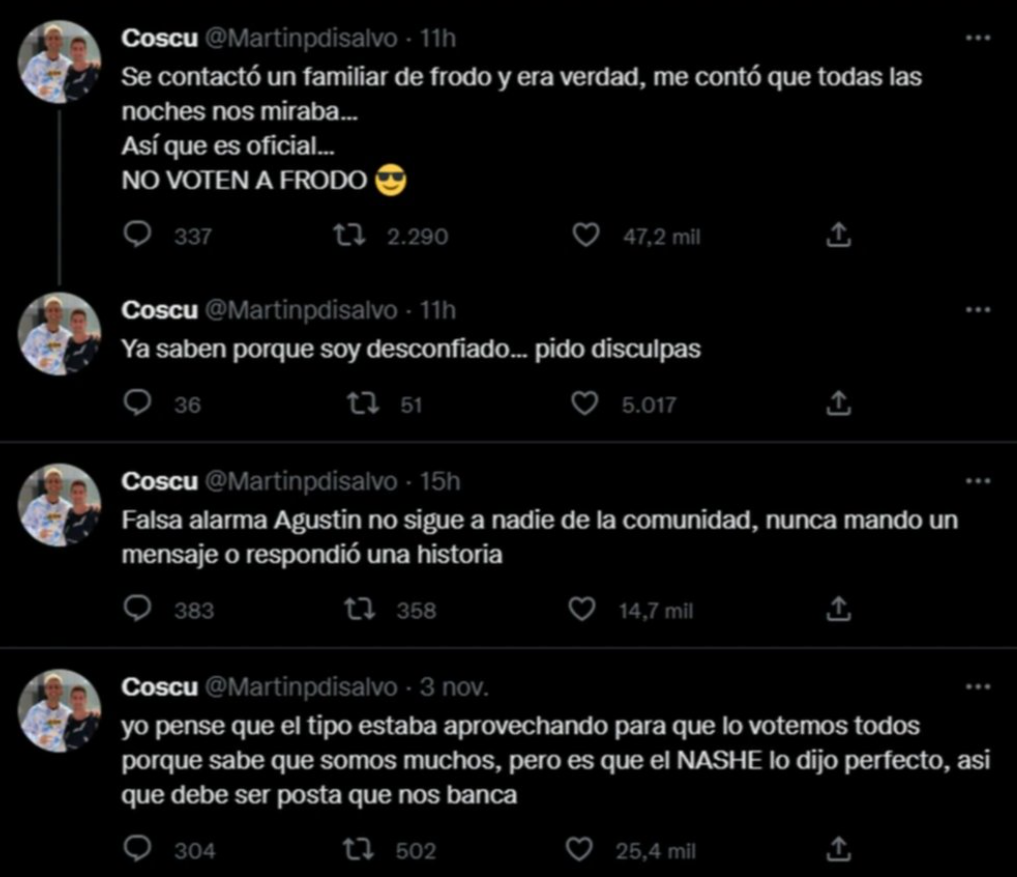 El streamer Coscu se sumó a la campaña por un participante de   <a href='https://www.cronica.com.ar/tags/Gran Hermano'>Gran Hermano</a>. 