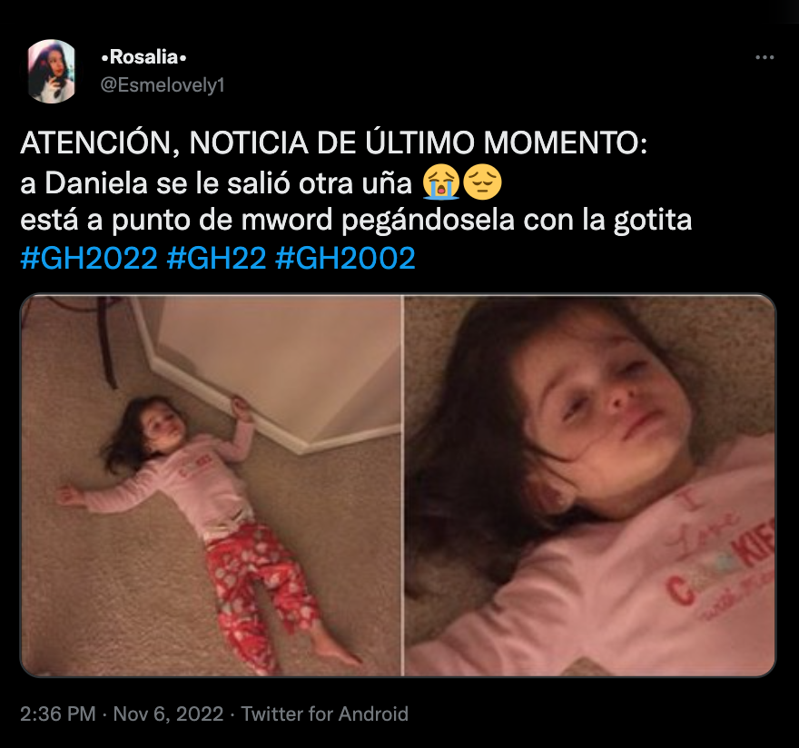 Las bromas por el inconveniente de Daniela. 