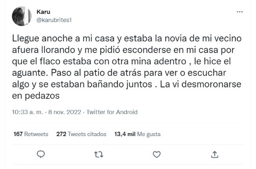 Se escondió en la casa de una vecina para descubrir si su novio era infiel y terminó devastada.