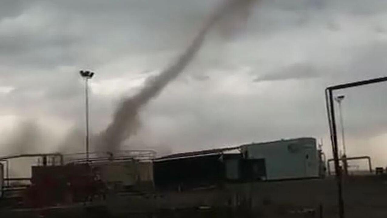 El tornado tuvo lugar en la zona mendocina de Malargüe (Captura de video).