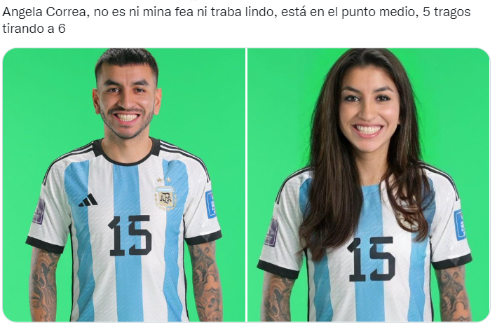 La Selección argentina del   <a href='https://www.cronica.com.ar/tags/Mundial Qatar 2022'>Mundial Qatar 2022</a> en versión femenina es viral en las redes (Twitter/@LebronaJames).