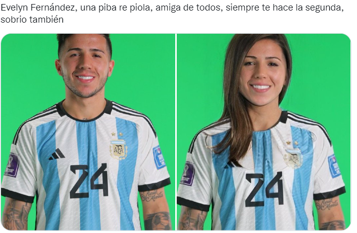 La Selección argentina del   <a href='https://www.cronica.com.ar/tags/Mundial Qatar 2022'>Mundial Qatar 2022</a> en versión femenina es viral en las redes (Twitter/@LebronaJames).