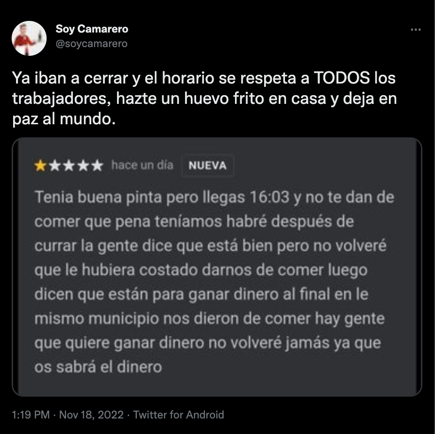 El tuit generó una grieta en Twitter.