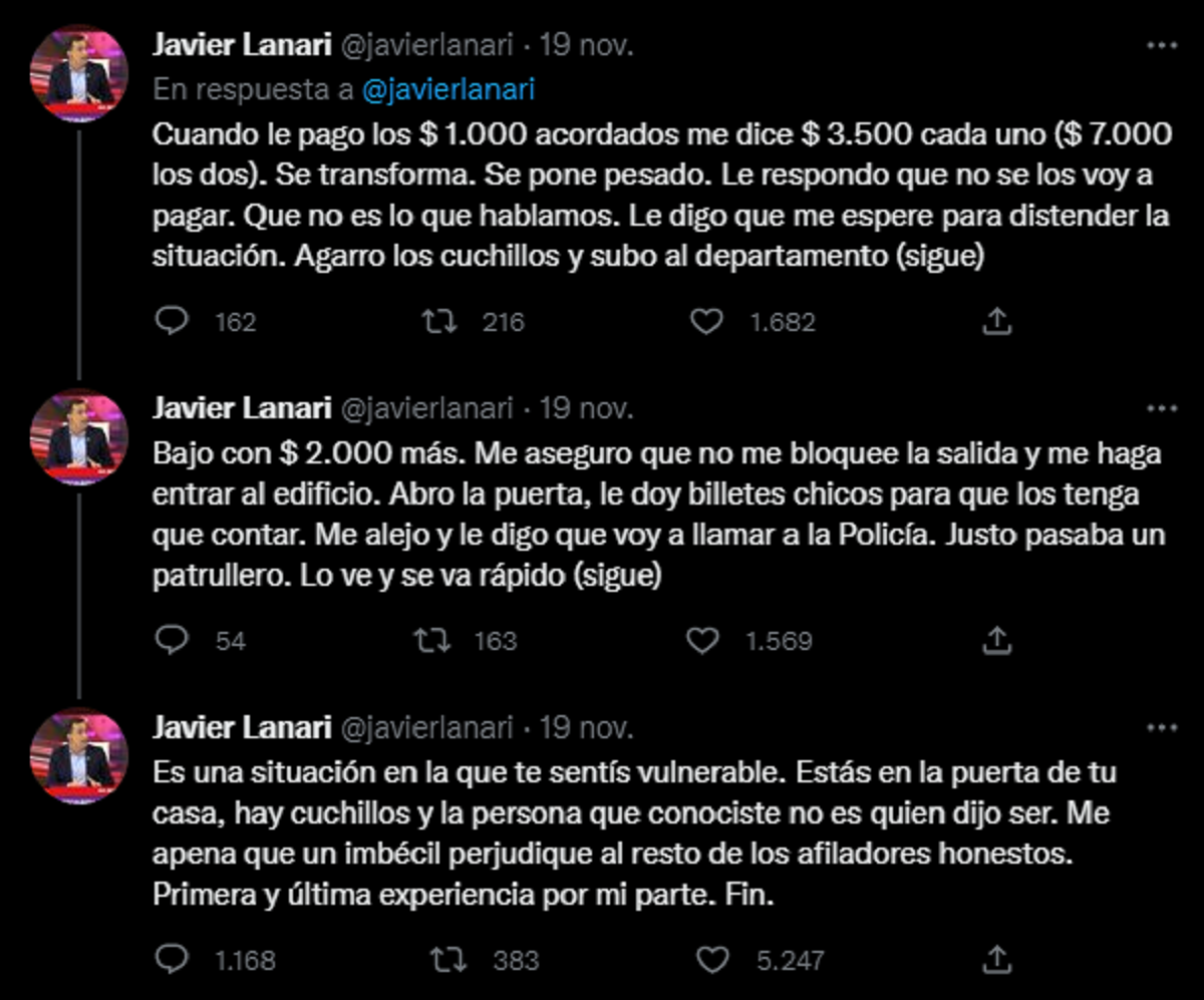 Así continúa la anécdota que contó el hombre en Twitter.