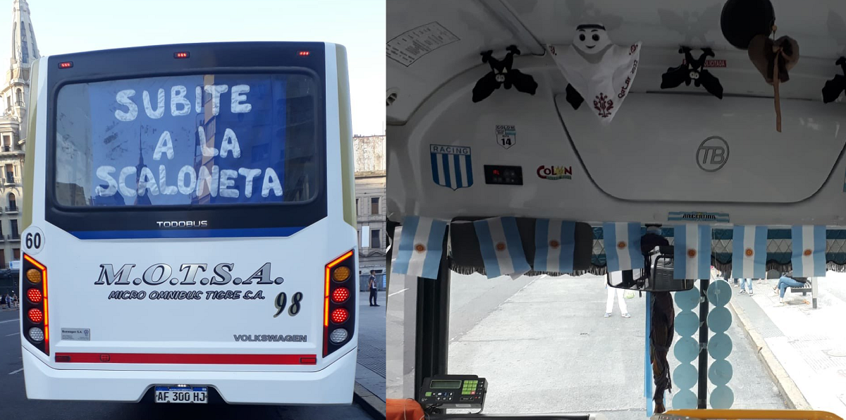 Las fotos que muestran la decoración del colectivo para alentar a la   <a href='https://www.cronica.com.ar/tags/Selección Argentina'>Selección Argentina</a>.