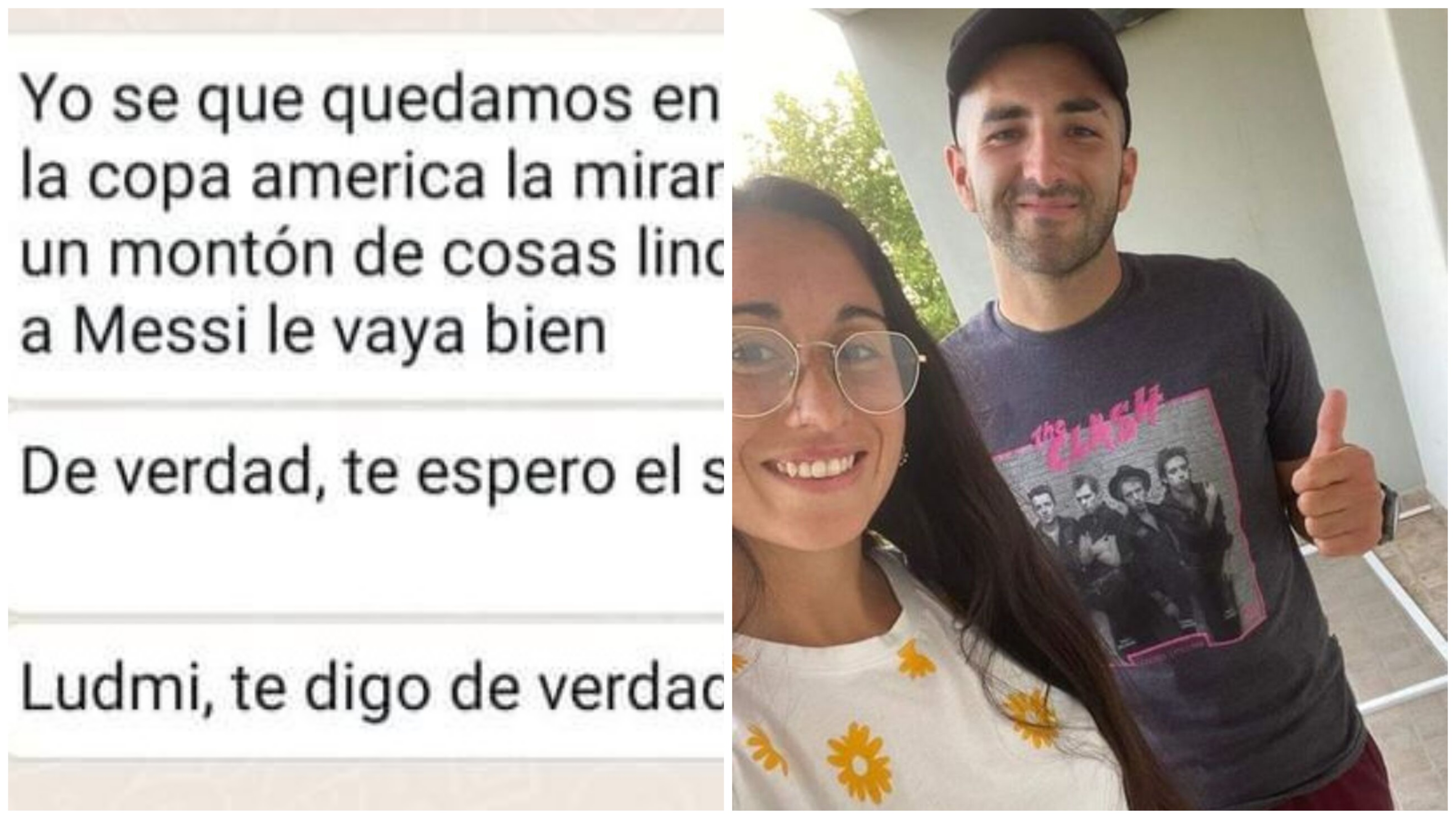 La pareja se volvió a juntar para ver el partido contra México y Argentina ganó.