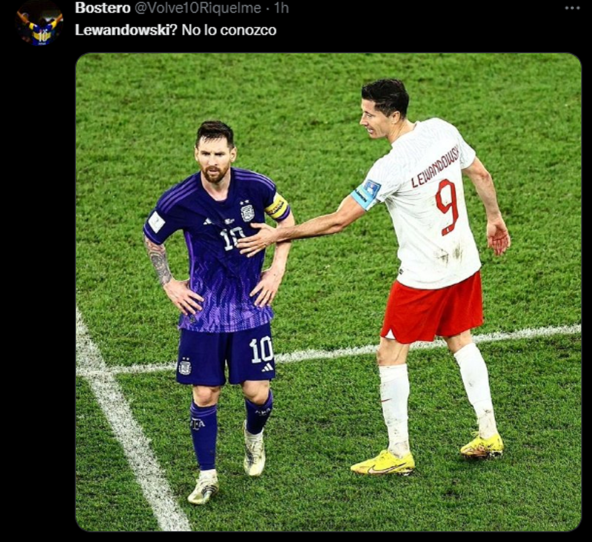 En este caso, los protagonistas del meme son Lionel Messi y Robert Lewandowski.