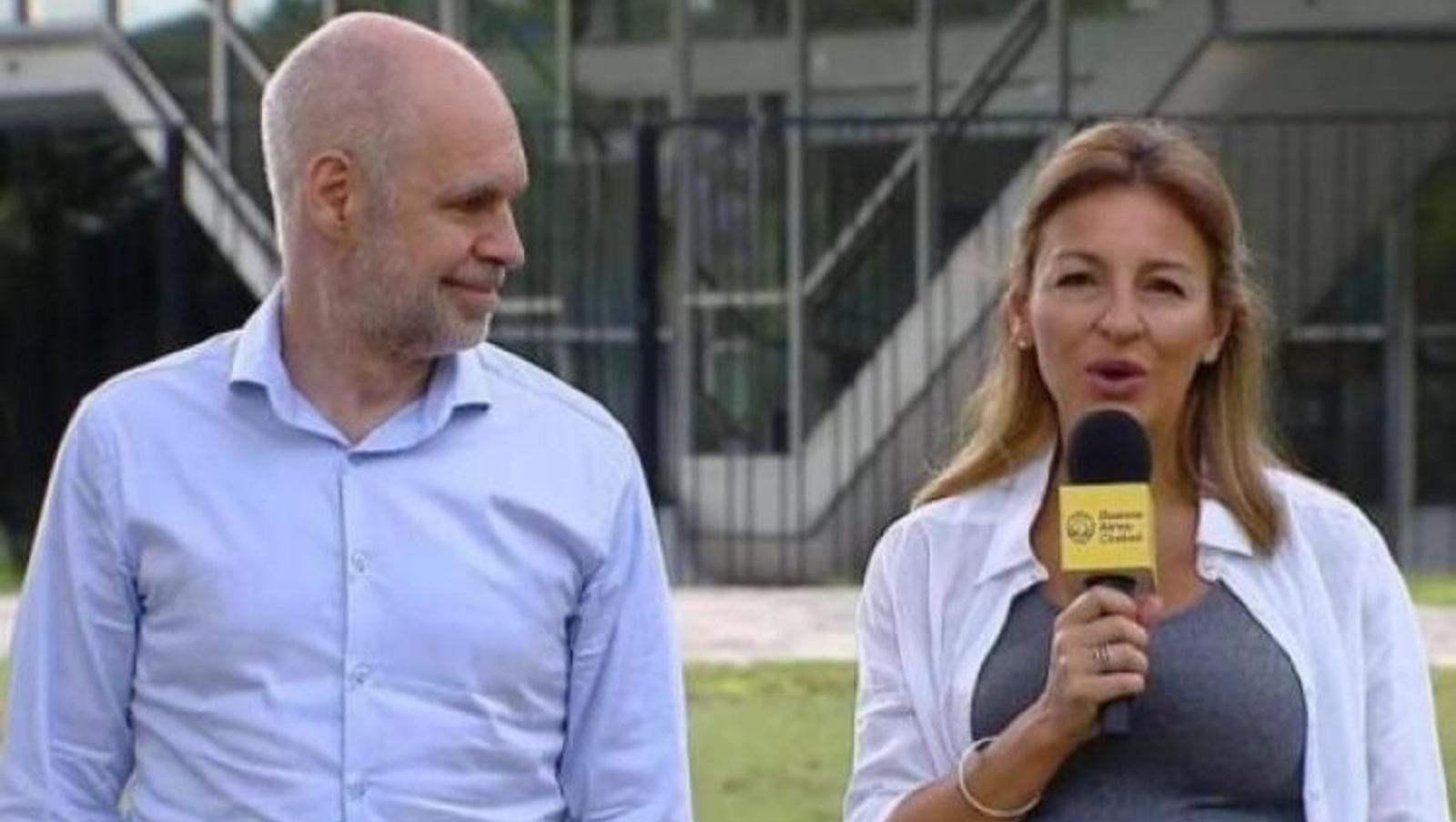 Horacio Rodríguez Larreta acompañó a Soledad Acuña durante el anuncio de este miércoles.