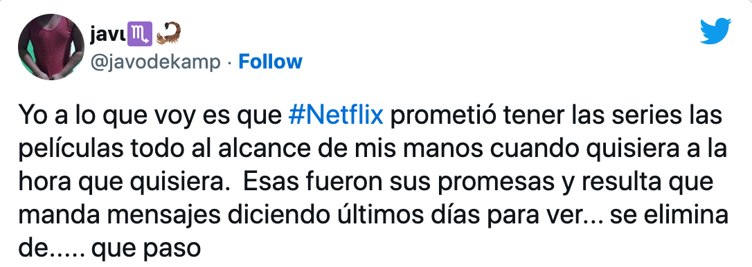 La indignación de los usuarios de   <a href='https://www.cronica.com.ar/tags/Netflix'>Netflix</a>.