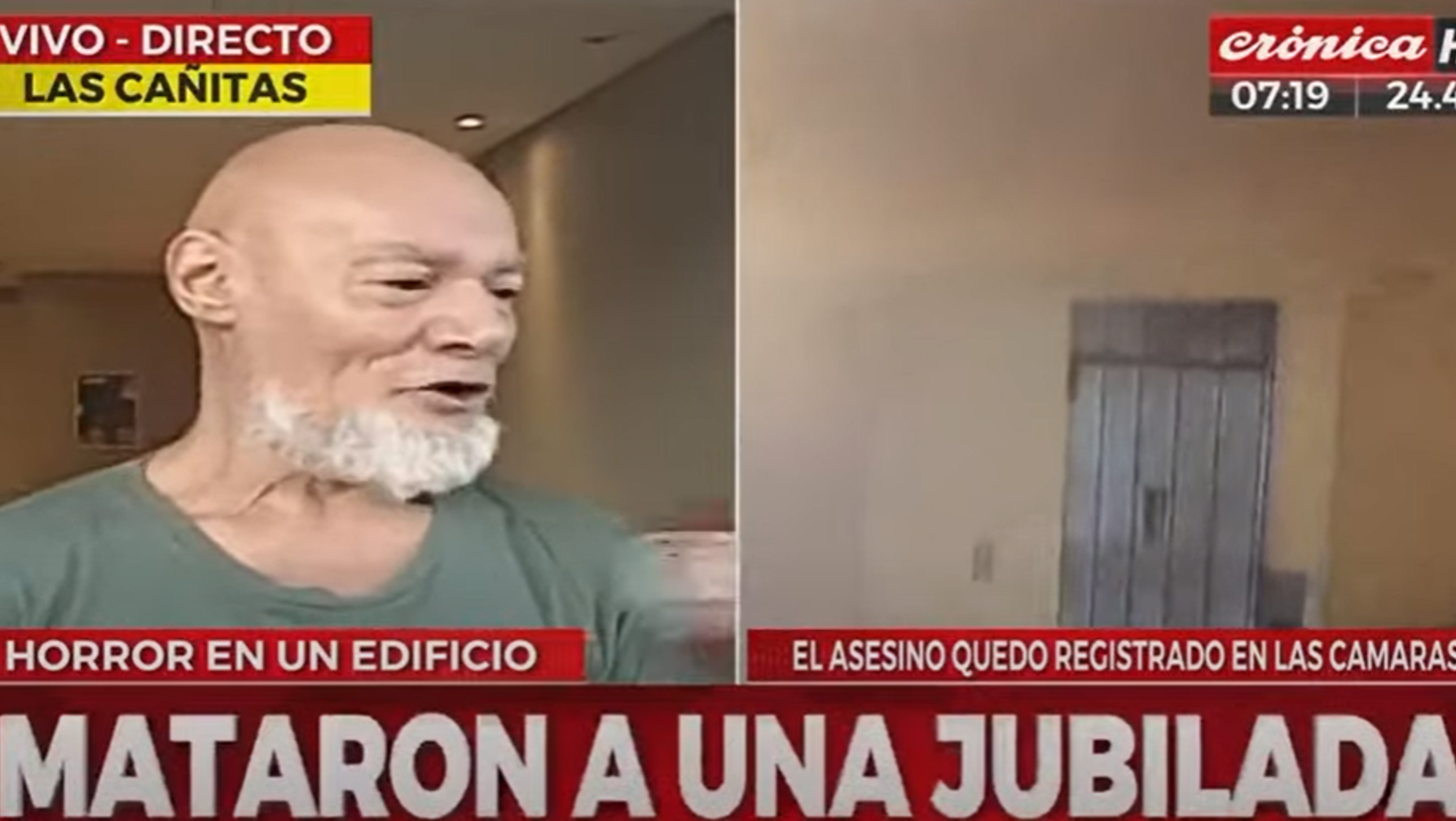 Sergio, el encargado del edificio donde fue hallada una jubilada asesinada, habló con Crónica HD.  