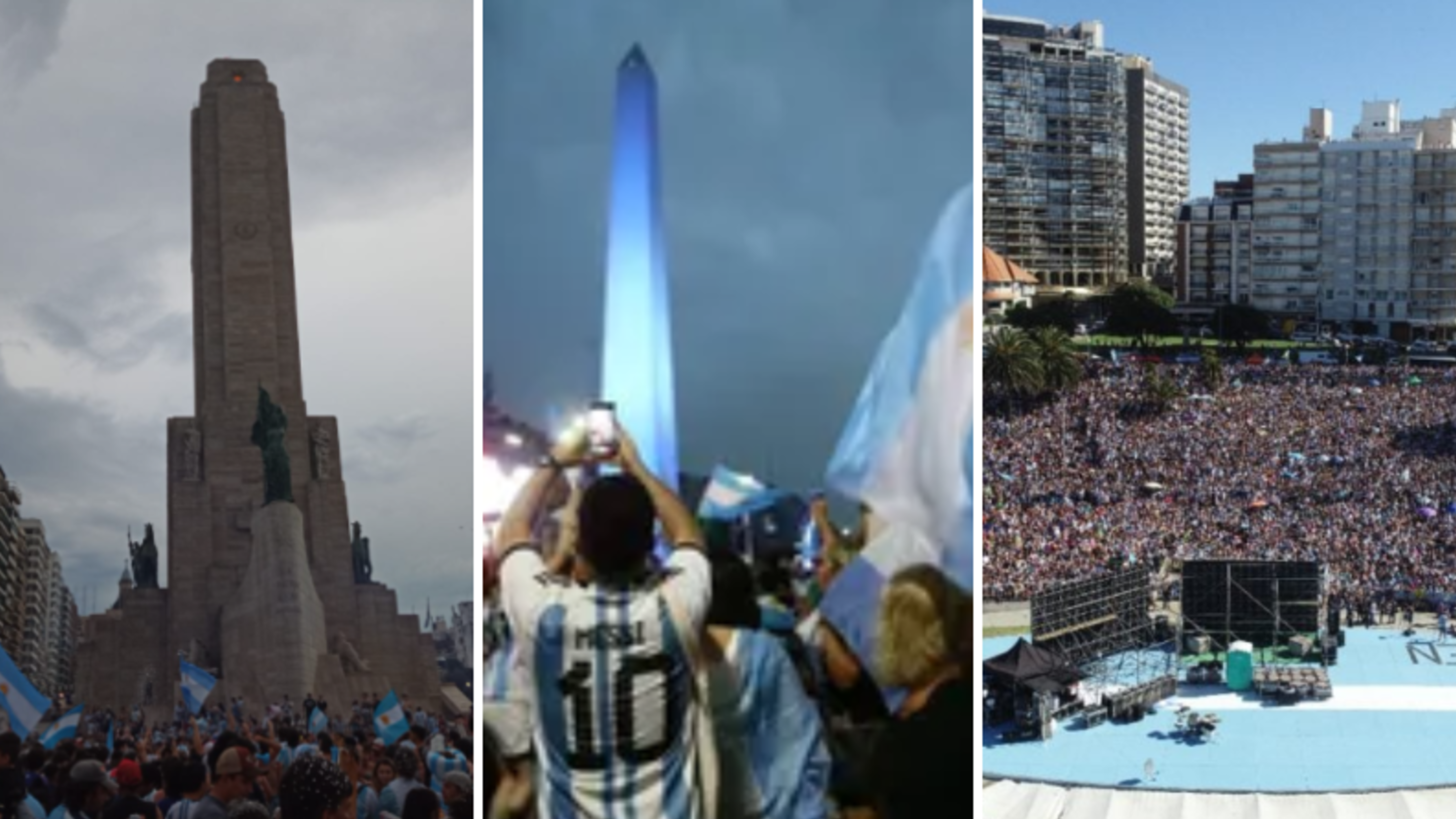 Los festejos por el triunfo de la Selección argentina se replicaron en distintos puntos del país.  