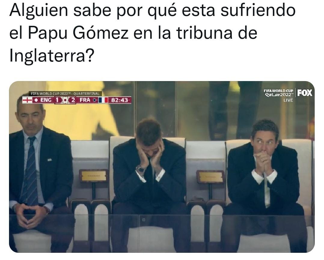 Los mejores memes del triunfo de Francia contra Inglaterrra por los cuartos de final del   <a href='https://www.cronica.com.ar/tags/Mundial Qatar 2022'>Mundial Qatar 2022</a> (Twitter).