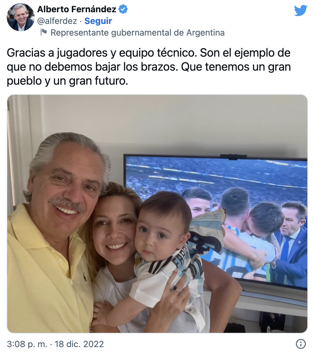 El mensaje de Alberto para la selección argentina.