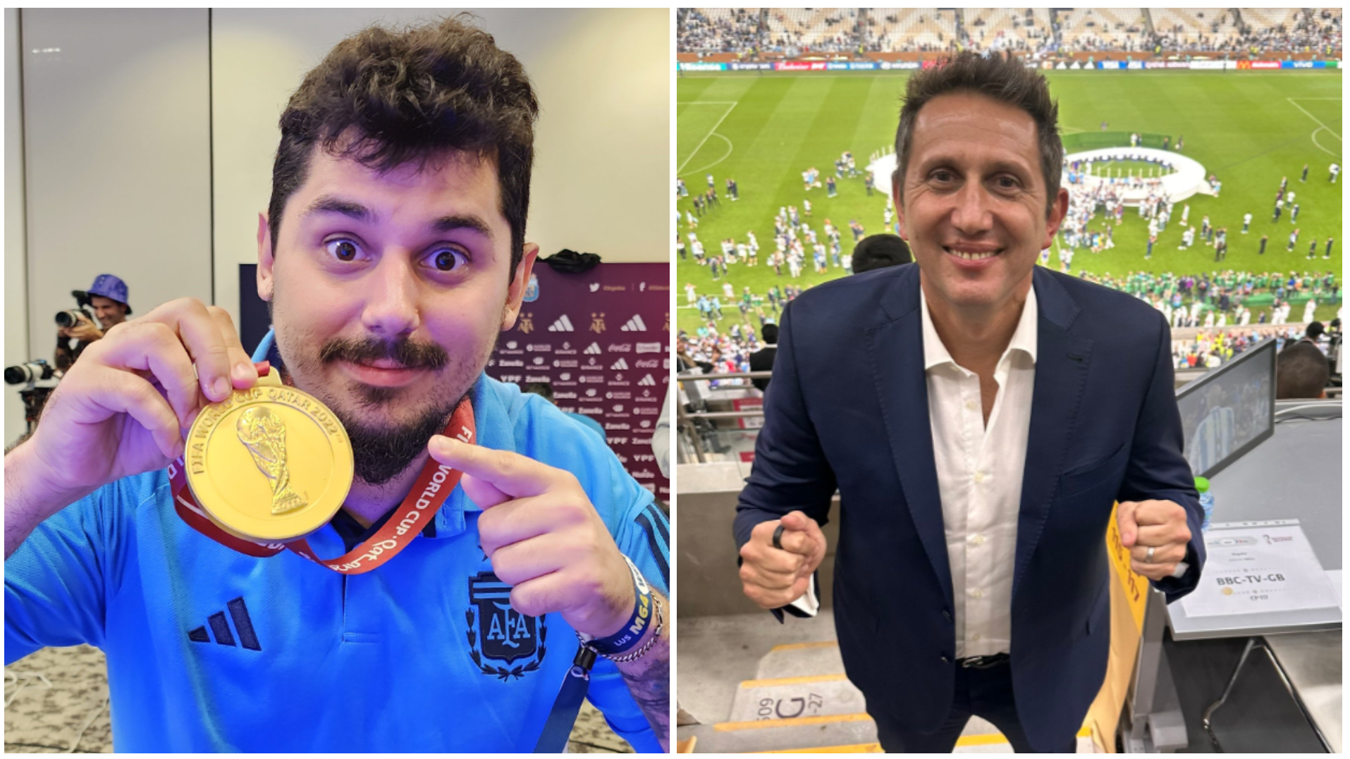 La cábala de el periodista y el streamer por el Mundial Qatar 2022 que es viral (Twitter/LuquitaRodrigue/JPVarsky).