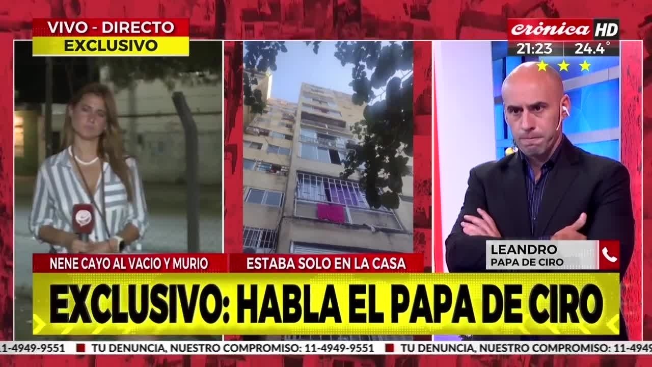 Un nene de 5 años murió al caer desde un primer piso (Captura Crónica HD).