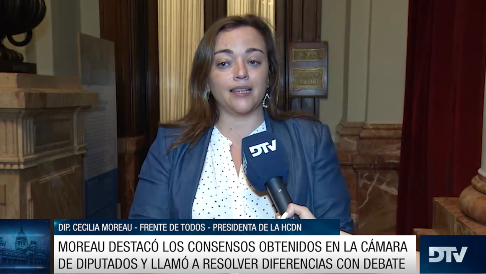 Cecilia Moreau destacó  los consensos obtenidos en la Cámara de Diputados y llamó a resolver diferencias con debate.