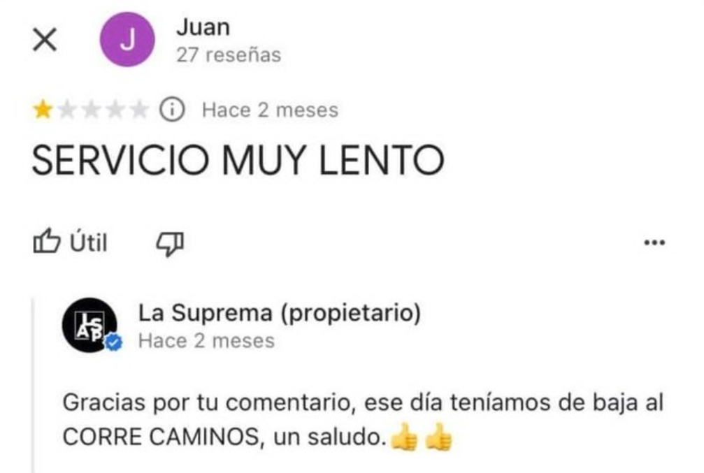 Reseña contra un restaurante se hizo viral en las redes sociales (Twitter/@soycamarero).