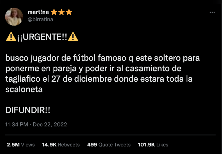 El tuit generó todo tipo de comentarios.