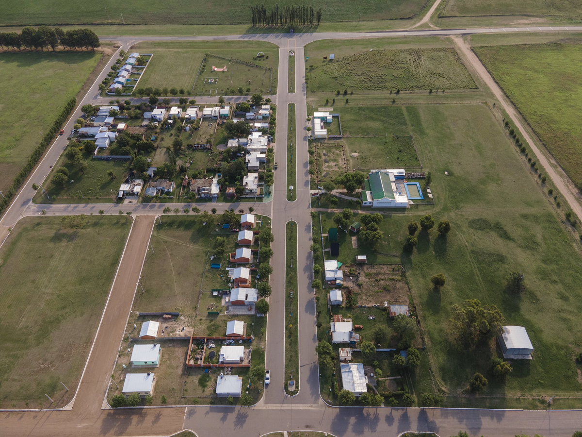 La vista aérea de Relmo, en La Pampa.