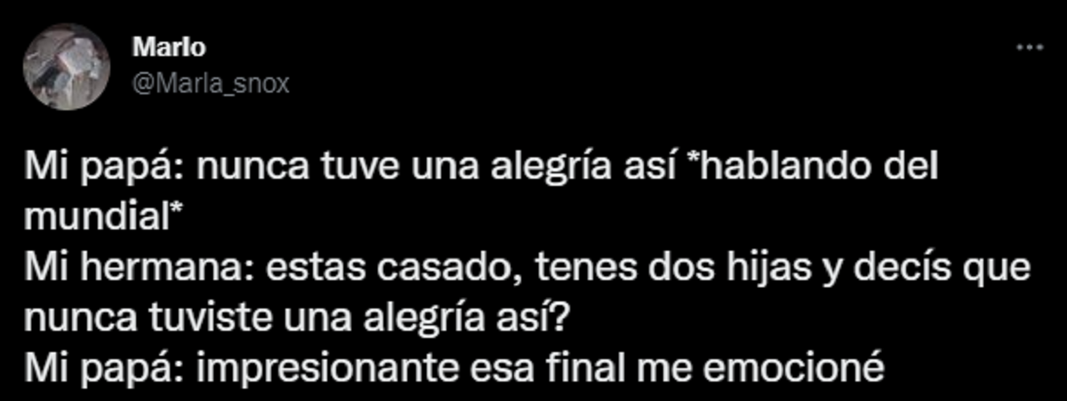 El tuit de la joven que compartió los dichos de su papá.