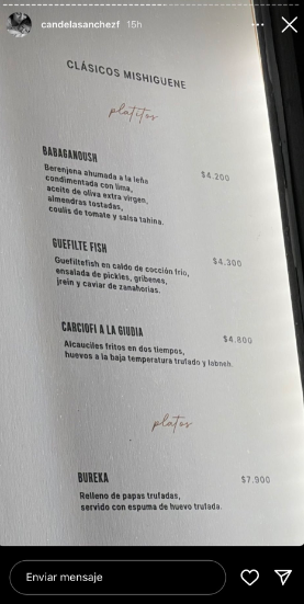 La carte de un restaurante que se hizo viral en Twitter.