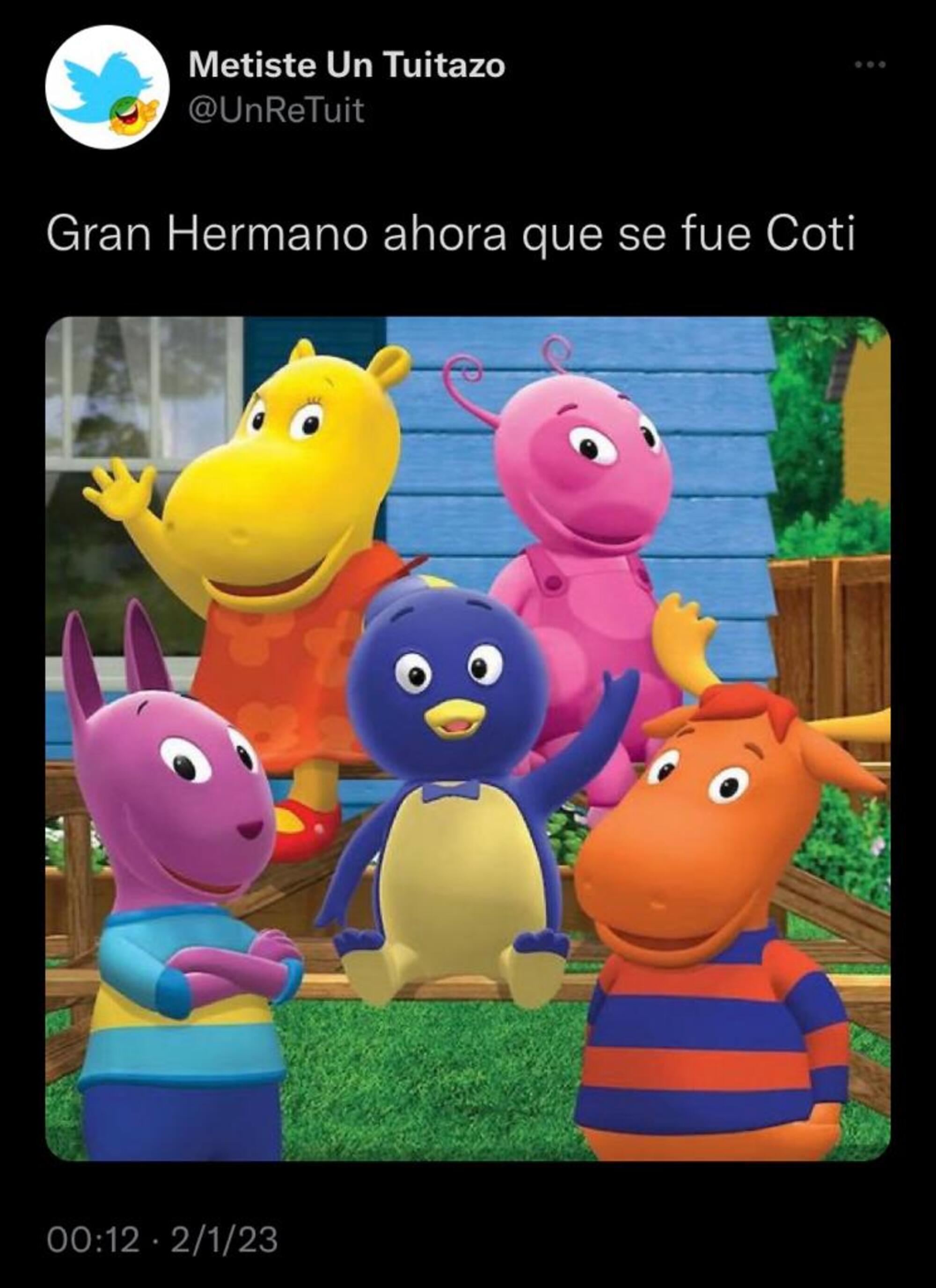 Twitteros compararon a 'Gran Hermano 2022' con 'Los Backyardigans'.