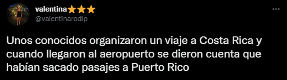 El tuit de la joven sobre el viaje que no resultó como esperaban.