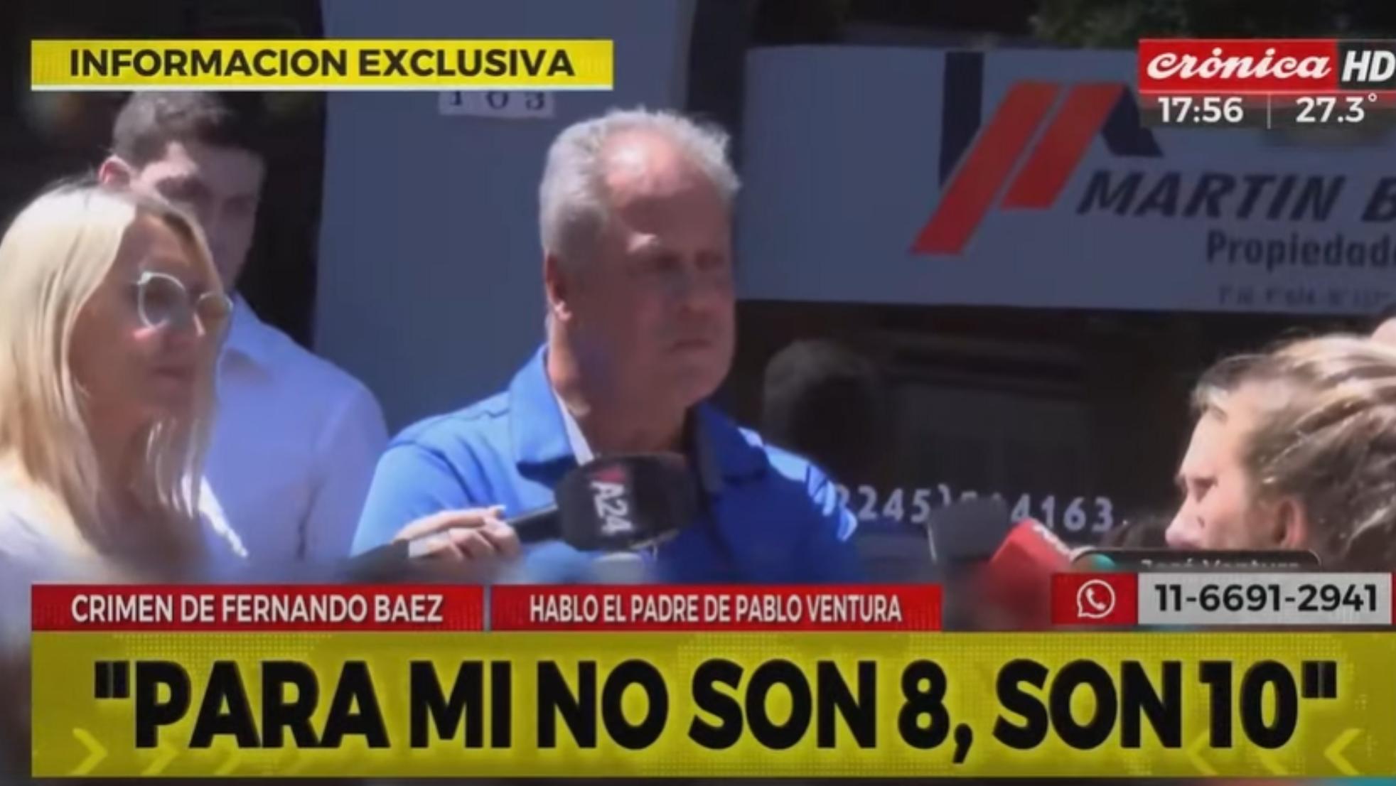 El papá de Pablo Ventura habló con la prensa tras declarar.