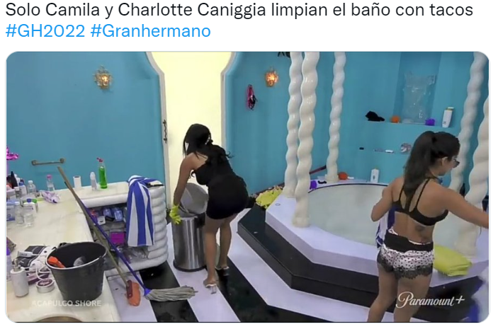 Memes por Camila de Gran Hermano limpiando el baño en bikini.