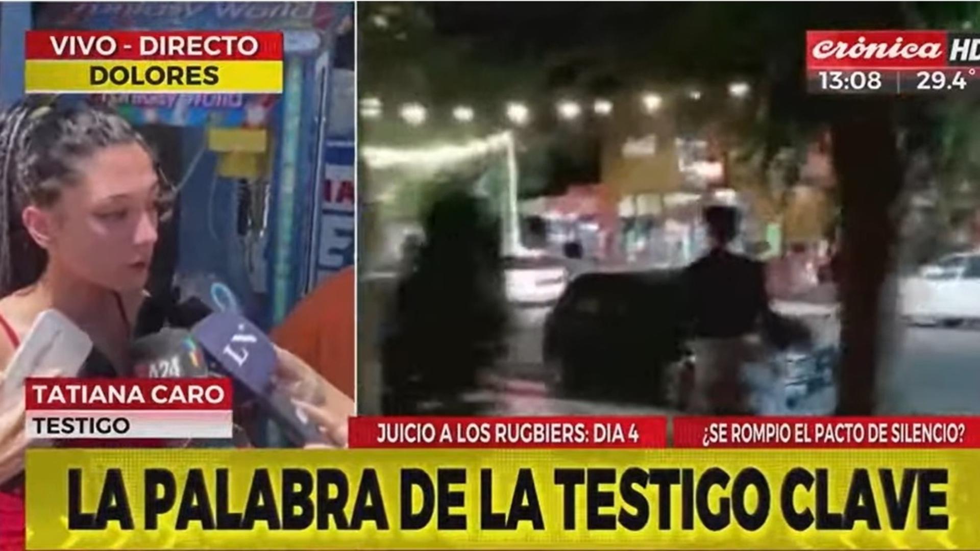 Tatiana, una testigo clave, habló con la prensa tras declarar (Captura de pantalla).