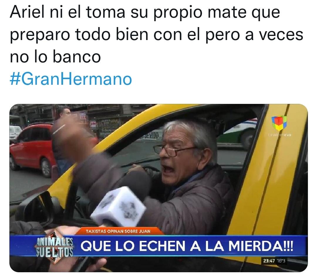 Estallaron los memes por los mates de Ariel de   <a href='https://www.cronica.com.ar/tags/Gran Hermano'>Gran Hermano</a> (Twitter).