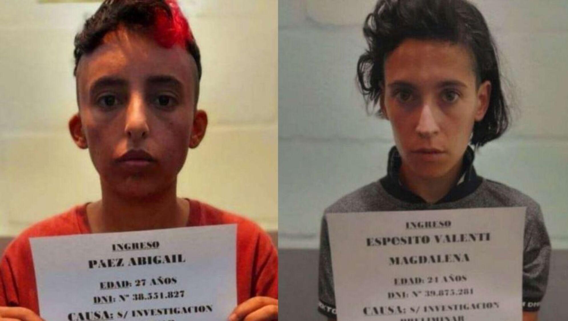 Abigaíl Páez y Magdalena Espósito Valenti, las dos acusadas por el crimen de Lucio Dupuy.   