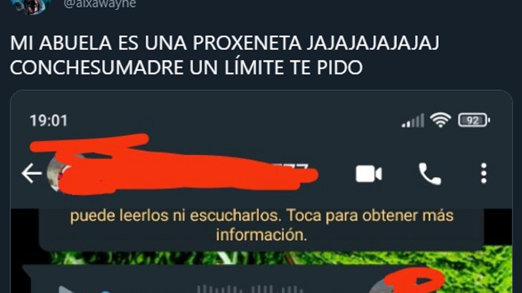 La joven fue sorprendida con un misterioso mensaje por culpa de su abuela.