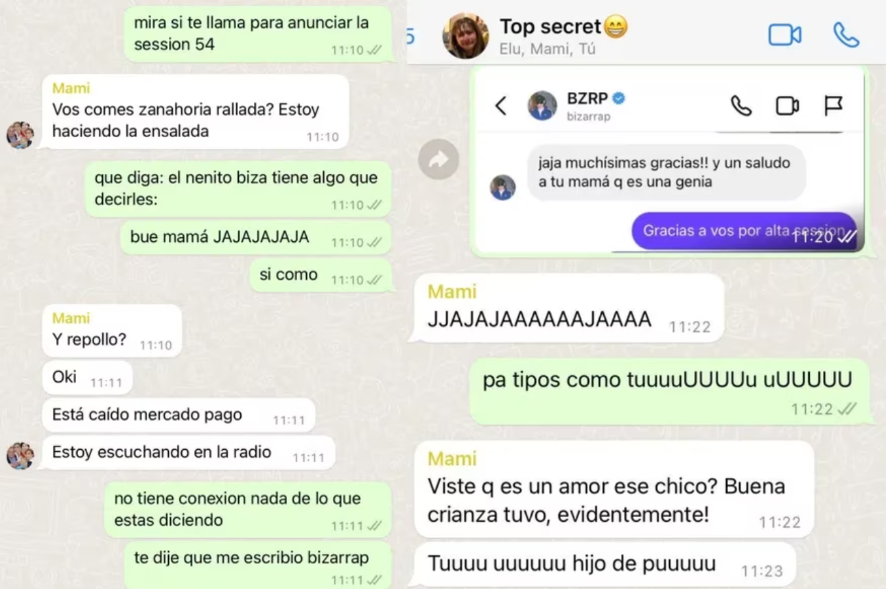 El curioso chat de Betina con su hija tras hablar con Bizarrap.