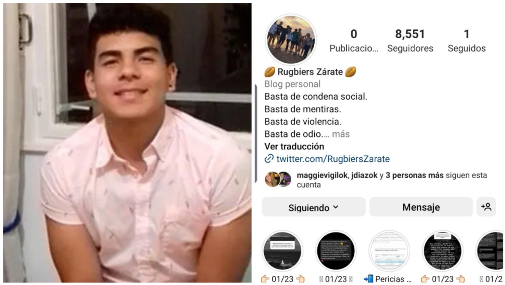 Rugbiers Zárate, la cuenta que defiende a los ocho acusados del crimen de Fernando Báez Sosa.     