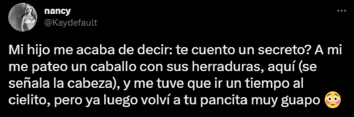 El tuit de la mujer con la frase que expresó su hijo.