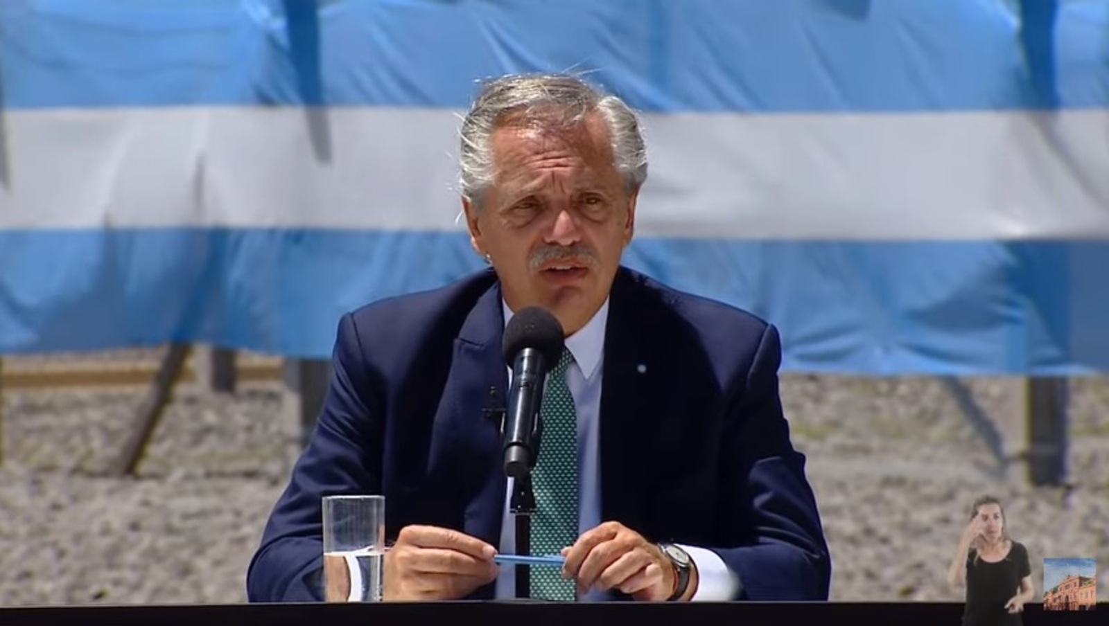 Alberto Fernández encabezó este lunes un acto en el partido bonaerense de Ensenada.