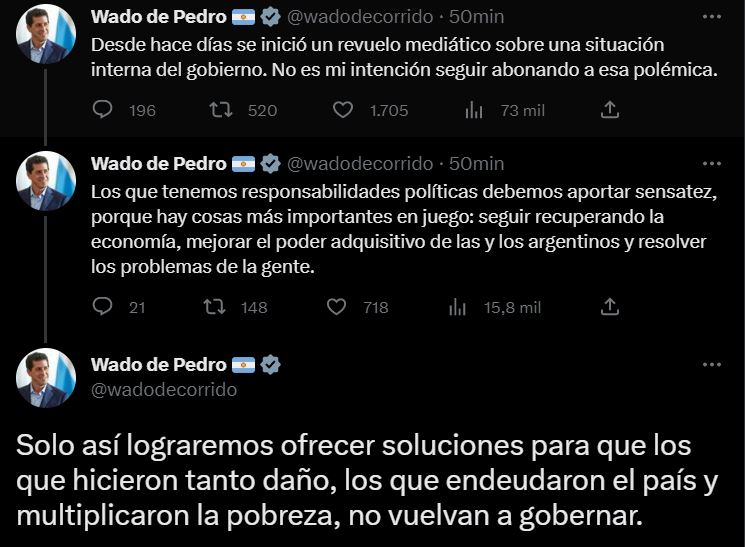 Tuits Wado de Pedro