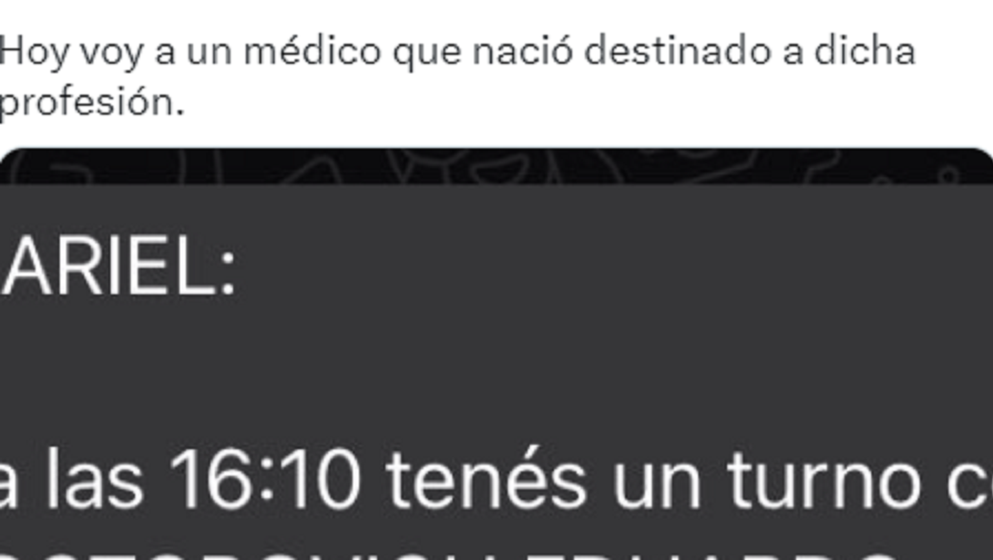 Pidió un turno médico y quedó anonadado por el nombre del profesional que le tocó.