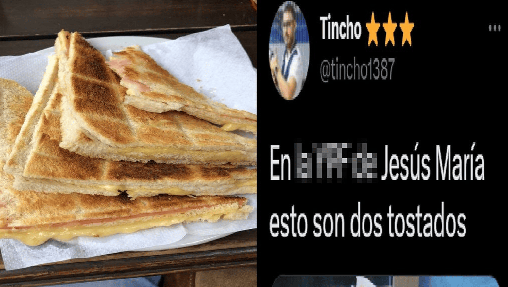 Un usuario de Twitter compartió los tostados que le trajeron para desayunar en Córdoba.