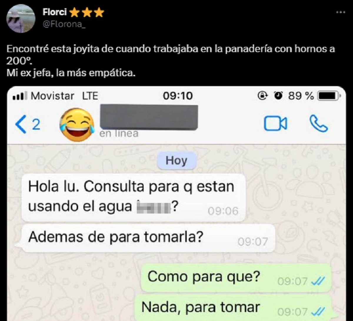 Así empezó la conversación de la joven con su ex jefa.