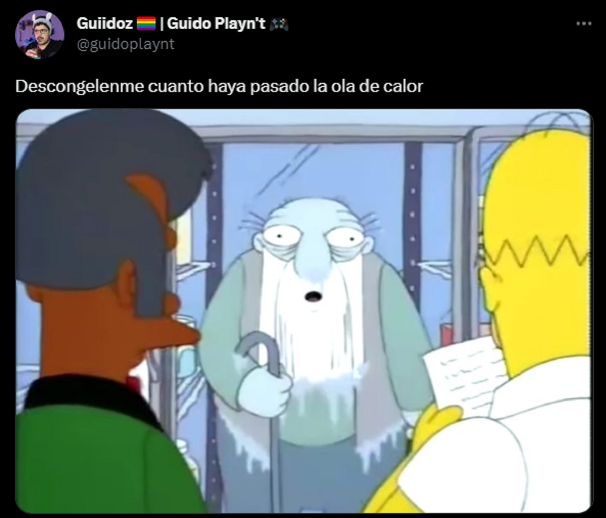 Uno de los memes para el calor sobre Los Simpson.